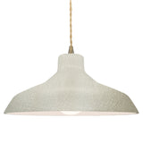 Ceramic Loft 1 Light Pendant Large Gloss White Crackle By Justice Design