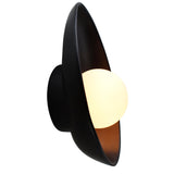 Ceramic Oval Coupe Wall Sconce Cabon Matte Black By Justice Design Side View