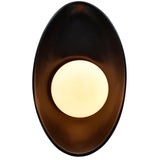 Ceramic Oval Coupe Wall Sconce Cabon Matte Black By Justice Design