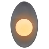 Ceramic Oval Coupe Wall Sconce Gloss Black By Justice Design