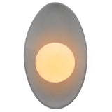 Ceramic Oval Coupe Wall Sconce Gloss Gray By Justice Design