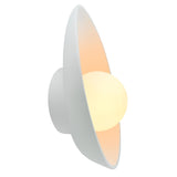 Ceramic Oval Coupe Wall Sconce Gloss White By Justice Design Side View