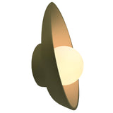 Ceramic Oval Coupe Wall Sconce Matte Green By Justice Design Side View