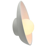 Ceramic Oval Coupe Wall Sconce Matte White By Justice Design Side View