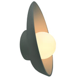 Ceramic Oval Coupe Wall Sconce Pewter Green By Justice Design Side View