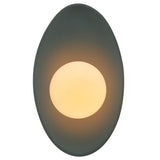 Ceramic Oval Coupe Wall Sconce Pewter Green By Justice Design