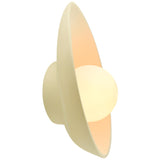 Ceramic Oval Coupe Wall Sconce Vanilla Gloss By Justice Design Side View