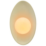 Ceramic Oval Coupe Wall Sconce Vanilla Gloss By Justice Design