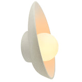 Ceramic Oval Coupe Wall Sconce White Crackle By Justice Design Side View
