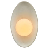 Ceramic Oval Coupe Wall Sconce White Crackle By Justice Design