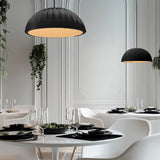 Ceramic Pleated Dome Pendant by Justice Design in Restaurant