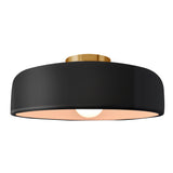 Ceramic Spire Semi Flush Large Gloss Black By Justice Design