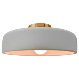 Ceramic Spire Semi Flush Large Matte White By Justice Design