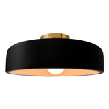 Ceramic Spire Semi Flush Medium Carbon Matte Black By Justice Design