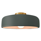 Ceramic Spire Semi Flush Medium Pewter Green By Justice Design