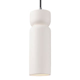 Ceramic Tall Hourglass Pendant Bisque Polished Chrome By Justice