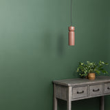 Ceramic Tall Hourglass Pendant Canyon Clay Antique Brass By Justice Lifestyle View