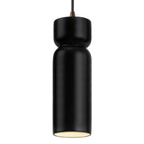 Ceramic Tall Hourglass Pendant Carbon Matte Black Dark Bronze By Justice