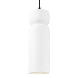Ceramic Tall Hourglass Pendant Gloss White Matte Black By Justice