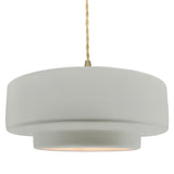 Ceramic Tier 1 Light Pendant Large Bisque By Justice Design