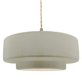 Ceramic Tier 1 Light Pendant Large Celadon Green Crackle By Justice Design