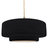 Ceramic Tier 1 Light Pendant Large Gloss Black By Justice Design