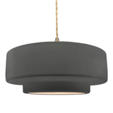Ceramic Tier 1 Light Pendant Large Gloss Gray By Justice Design