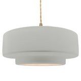 Ceramic Tier 1 Light Pendant Large Matte White By Justice Design