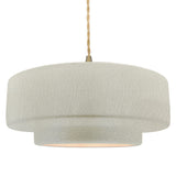 Ceramic Tier 1 Light Pendant Large White Crackle By Justice Design