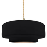 Ceramic Tier 1 Light Pendant Medium Gloss Black By Justice Design