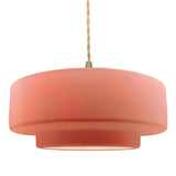 Ceramic Tier 1 Light Pendant Medium Gloss Blush By Justice Design