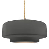Ceramic Tier 1 Light Pendant Medium Gloss Gray By Justice Design