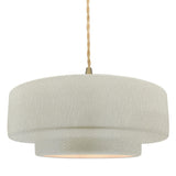Ceramic Tier 1 Light Pendant Medium White Crackle By Justice Design