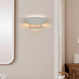 Ceramic Tier ADA Pleated Wall Sconce Bisque By Justice Design Lifestyle View