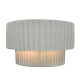 Ceramic Tier ADA Pleated Wall Sconce Bisque By Justice Design