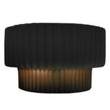 Ceramic Tier ADA Pleated Wall Sconce Carbon Matte Black By Justice Design