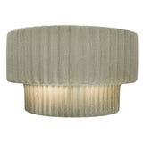 Ceramic Tier ADA Pleated Wall Sconce Celadon Green Crackle By Justice Design