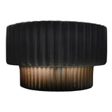 Ceramic Tier ADA Pleated Wall Sconce Gloss Black By Justice Design