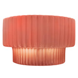 Ceramic Tier ADA Pleated Wall Sconce Gloss Blush By Justice Design