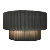 Ceramic Tier ADA Pleated Wall Sconce Gloss Gray By Justice Design