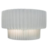 Ceramic Tier ADA Pleated Wall Sconce Gloss White By Justice Design