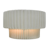 Ceramic Tier ADA Pleated Wall Sconce Matte White By Justice Design
