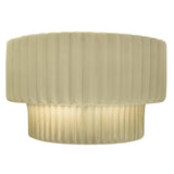 Ceramic Tier ADA Pleated Wall Sconce Vanilla Gloss By Justice Design