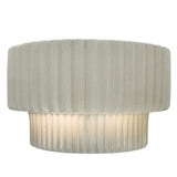 Ceramic Tier ADA Pleated Wall Sconce White Crackle By Justice Design