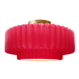 Ceramic Tier Pleated Semi Flush Large Cerise By Justice Design
