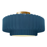 Ceramic Tier Pleated Semi Flush Large Midnight Sky By Justice Design