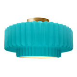 Ceramic Tier Pleated Semi Flush Large Reflectig Pool By Justice Design