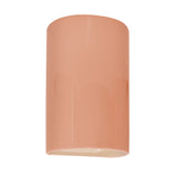 Ceramic small ADA Cylinder Wall Sconce Gloss Blush By Justice
