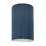 Ceramic small ADA Cylinder Wall Sconce Midnight Sky Matte White By Justice