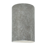 Ceramic small ADA Cylinder Wall Sconce Mocha Travertine By Justice